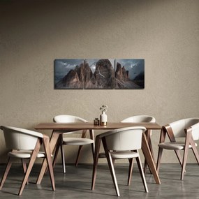 Obraz - Trzy Zęby, Włoskie Dolomity (z zegarem) (90x30 cm)