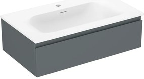Mexen Orio szafka łazienkowa 80 cm z umywalką Vela, 1 szuflada, grafit mat/biała mat - 91A10-08023-1-BF66-W23M01