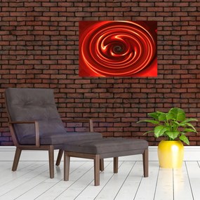 Abstrakcyjny obraz - czerwona spirala (70x50 cm)