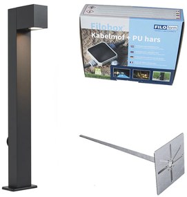 Zewnetrzna Moderne staande buitenlamp zwart 65cm met stopcontact IP44 - Baleno Oswietlenie zewnetrzne