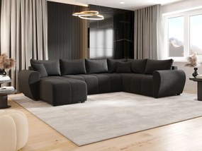 BEDANTE narożnik w kształcie U MOLISA U PLUS Itaka 27 prawa ciemnoszary z funkcją spania sofa w kształcie litery U z pojemnikiem na pościel