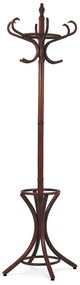 Drewniany wieszak stojący ciemnobrązowy, 185 cm