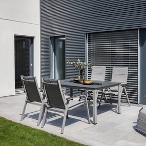 Krzesło ogrodowe aluminiowe Basic Plus Padded srebrno-jasnoszary KETTLER