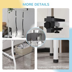 PawHut Stół do Pielęgnacji Psów z Regulowanym Ramieniem, Półką, Antypoślizgową Powierzchnią, 90 x 60 x 76 cm, Czarny