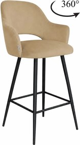 Hoker obrotowy 360° krzesło barowe Milano noga metalowa czarna MG06