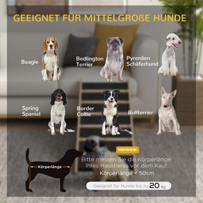 PawHut Rampa dla psów z regulacją kąta do 30° Wygodna rampa dla zwierząt Naturalny szary | Aosom PL