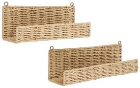 Półki zestaw 2 szt. w naturalnym kolorze 10 cm Treviso – House Nordic