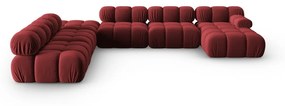 Czerwona aksamitna sofa 379 cm Bellis – Micadoni Home