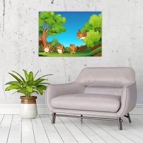 Obraz - Wesołe sówki (70x50 cm)