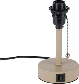 Brilagi - Lampa stołowa z portem USB TABLON 1xE27/25W/230V beżowa