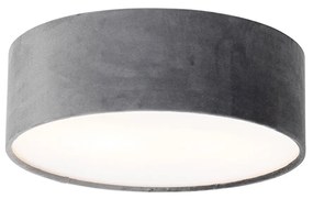 Lampa sufitowa szara 30 cm ze złotym wnętrzem - Drum Nowoczesny Oswietlenie wewnetrzne