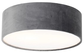 Nowoczesna lampa sufitowa szara 30 cm ze złotym wnętrzem - Drum Nowoczesny Oswietlenie wewnetrzne