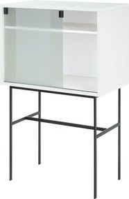 Szarobeżowa witryna z drzwiami przesuwnymi 70x109x40 cm Lekko – noo.ma