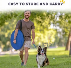 PawHut Tunel Agility dla psów 300 x 50 cm, tunel dla psów z 4 kotwami gruntowymi, torbą transportową, tunel do zabawy dla małych i średnich psów, niebieski | Aosom PL