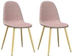 Komplet 2 różowych tapicerowanych krzeseł F7-S03