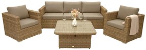 Zestaw rattanowy MALIBU dla 5 osób (beżowo-brązowy)