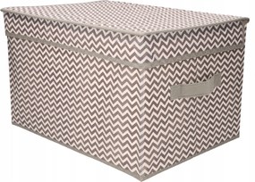 Organizer tekstylny Wzór Zygzak 50x40x30 cm pokrywka pudełko do domu salonu