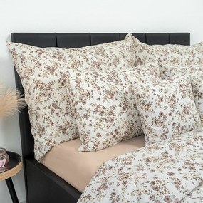 Kvalitex Pościel krepa Kvítí beżowa, 220 x 200 cm, 2 szt. 70 x 90 cm