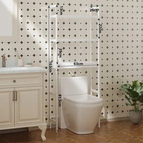 Półka nad toaletę / pralkę – wysoki regał łazienkowy 3 poziomy