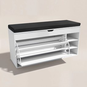 Szafka na buty z siedziskiem i wysuwanymi półkami GRADIA, 100 x 34 x 50 cm