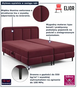 Bordowe łóżko małżeńskie z zagłówkiem - 5 rozmiarów N4-D89