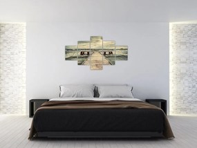 Obraz drewnianego molo na morzu (125x70 cm)