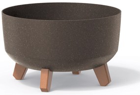 Donica ogrodowa okrągła Gracia Low ECO Wood 28,5 cm kawa PROSPERPLAST