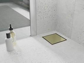 Mexen Flat-Q M13 wpust podłogowy kwadratowy 12 x 12 cm, złoty - 1510012