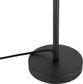 Lampa stołowa w stylu art deco czarna z bursztynowym szkłem - Bizle