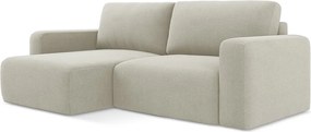Narożnik lewostronny z funkcją spania - z tkaniny strukturalnej - jasny beż - KONA