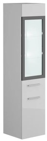 Szafka łazienkowa z białymi diodami LED - Kolor biały - 30 x 30 x 132 cm (dł. × szer. × wys.) - LAURINE Il