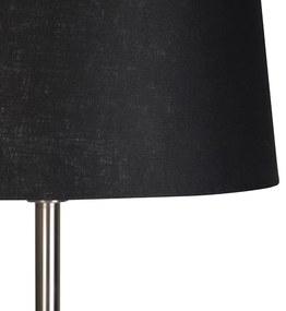 Nowoczesna lampa stojąca ze stali z czarnym kloszem 45 cm - Simplo Nowoczesny Oswietlenie wewnetrzne