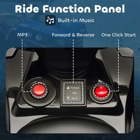 AIYAPLAY Elektryczny quad dla dzieci ATV z akumulatorem 6V do ładowania, LED-światłami i muzyką, wiek 3-8 lat, niebieski | Aosom PL