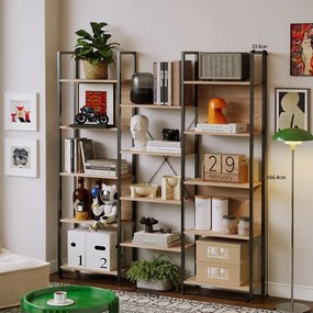 Regał industrialny stojący loft – jasny brąz – 166 cm&nbsp;