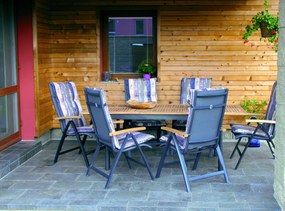 Doppler CONCEPT FSC - stół ogrodowy z blatem tekowym 150 x 90 x 75 cm