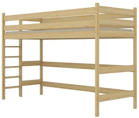 Drewniane lakierowane łóżko dziecięce z antresolą - 5 rozmiarów B7-P01