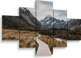 Obraz - Chodnik w dolinie góry Mt. Cook (125x70 cm)
