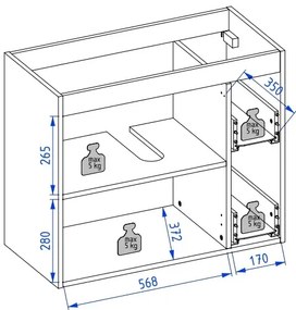 Szafka pod umywalkę L-WOOD 79 cm biały połysk KROFAM