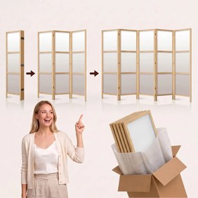 Parawan pokojowy 3-częściowy 135x172 drewniany japoński Jednostronny dekoracyjny skandynawski vintage Szary