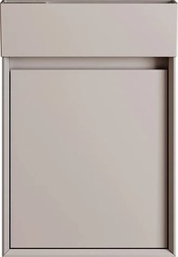 Wisząca szafka z umywalką do łazienki, umywalka z żywicy w kolorze beżowym mat – Beż mat – 40 x 25,5 x 57 cm – SOREL