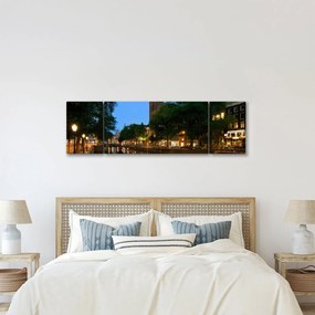 Obraz nocnego historycznego miasta (170x50 cm)