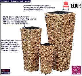 Komplet rustykalnych donic z hiacyntu wodnego - Lambi