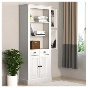 Biały regał z litego drewna sosnowego 181x31 cm Mille – Støraa