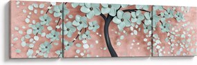Obraz - Pastelowe niebieskie kwiaty (170x50 cm)