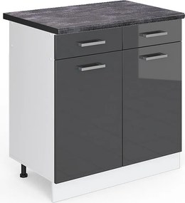 Szafka dolna do kuchni antracyt wysoki połysk 80x60x81.6 r-line