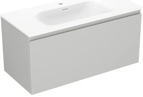Mexen Orio szafka łazienkowa 100 cm z umywalką Vela, 1 szuflada, szara mat/biała mat - 91A10-10047-1-BF62-W23M01
