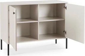 Komoda do Salonu SOFT 104 cm Kaszmir Ryflowana Dwudrzwiowa Japandi