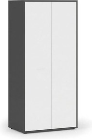 Szafa biurowa z półkami FUTURE, 4 półki, 850 x 450 x 1900 mm, biały/grafit