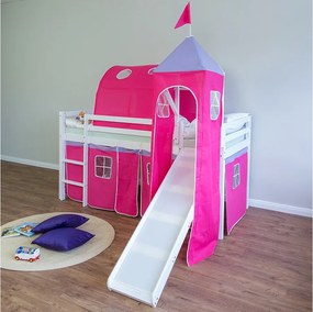 Łóżko piętrowe 90x200 cm Różowe