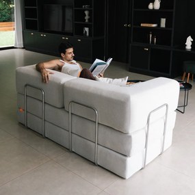 Beżowa rozkładana sofa z materiału bouclé 180 cm Bloom – TemaHome